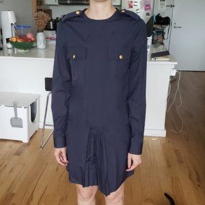 DSQUARED Military Style Dress with Gold Buttons